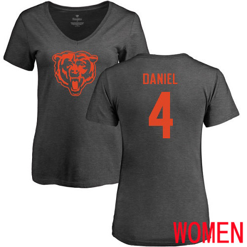 Chicago Bears Ash Women Chase Daniel One Color NFL Football #4 T Shirt